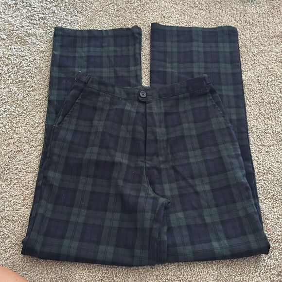 Brandy Melville‎ Womens Pants Green Plaid Retro Style Y2K Preppy Academia - Picture 5 of 5